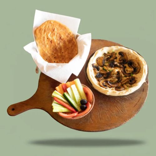 Hummus & Mushrooms mit Fladenbrot