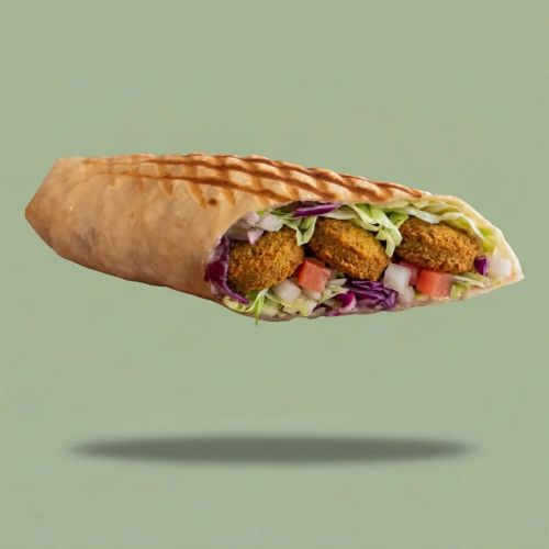 Vegetarischer Dürüm mit Falafel