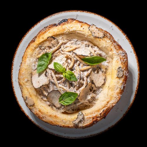 Trufflepasta in a Pizza Bowl